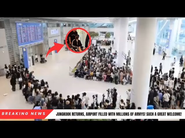 Jungkook's Return from America: Spectacular Fan Welcome at the Airport, What Surprised Jin?