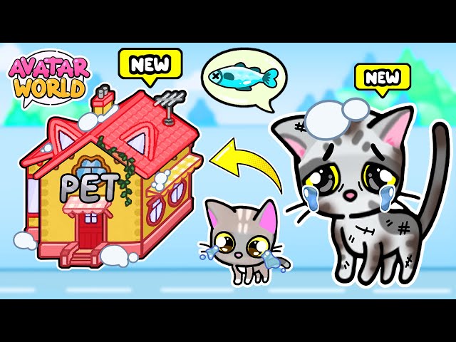 Poor Homeless Kitten in Rich Adopted Family | Sad Story Avatar World | NEW PETS PAZU GAMES