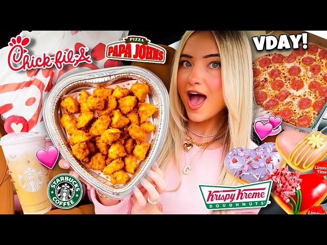 Eating ONLY Valentine's Day Fast Food Items For 24 HOURS!