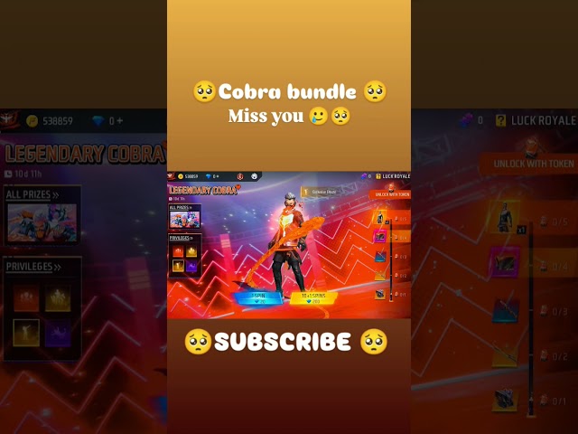 Free fire📷 #cobra #bundle 🌹#Miss you 🥲🥺# Please 🥺#SUPPORT 🙏