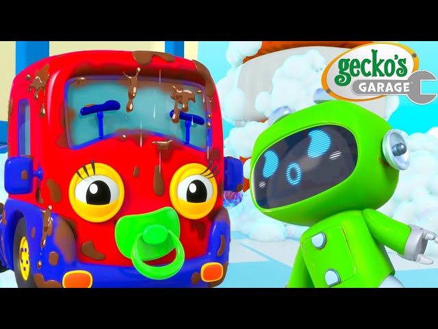 Car Wash CATASTROPHE | Max the Monster Truck | Truck and Bus Cartoon | Gecko's Garage