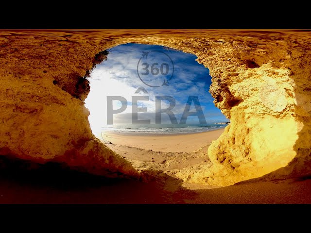 Beach and village of fishermen | Armação de Pêra, Algarve, Portugal | 360º VR Video (English)