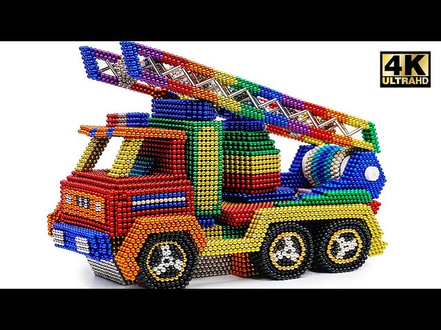 DIY - How To Make Fire Truck From Magnetic Balls ( Satisfying ) | Magnet World 4K