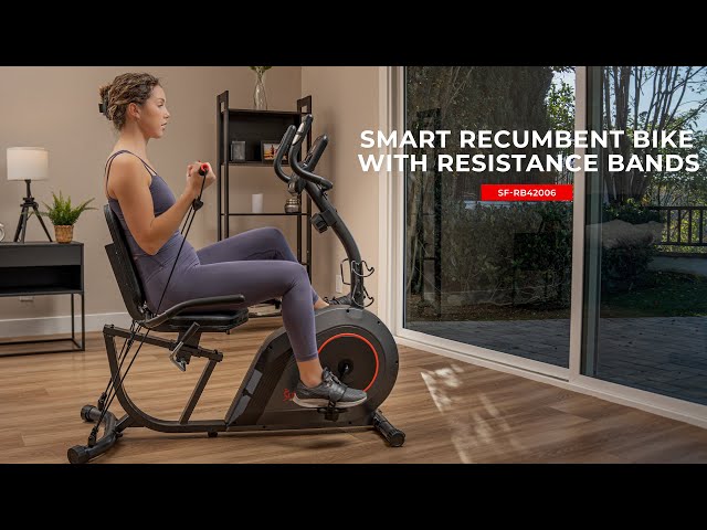 16-Level Smart Magnetic Resistance Recumbent Bike | Sunny Health & Fitness