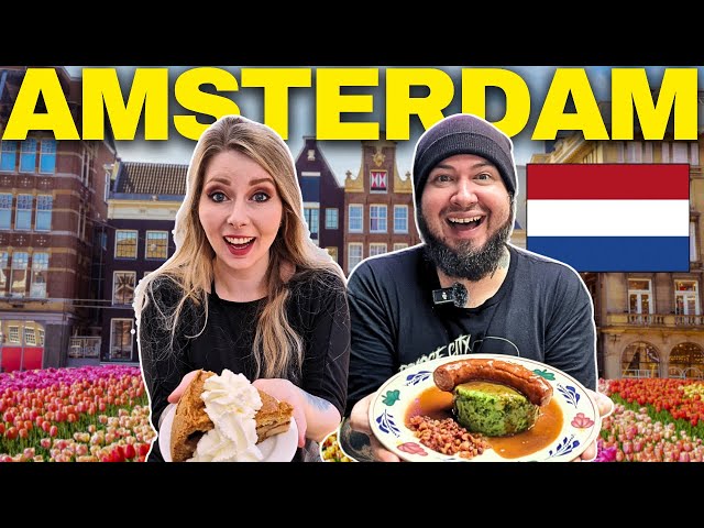 24 Hours in INCREDIBLE AMSTERDAM 🇳🇱 - Trying traditional DUTCH FOOD in the NETHERLANDS