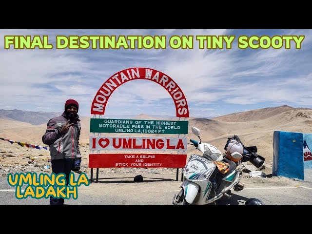 FINALLY tiny scooty Shocked UMLING LA. Goa to Ladakh solo on scooty. #soloride #ladakhroadtrip