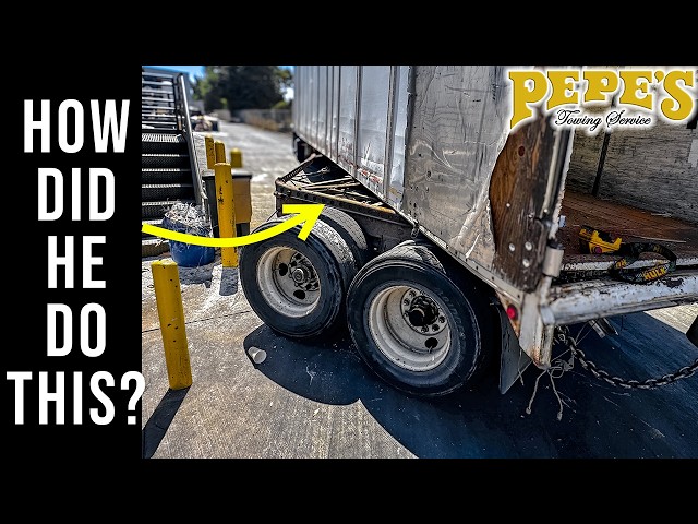 Driver DESTROYS Trailer Axles With Concrete Pole