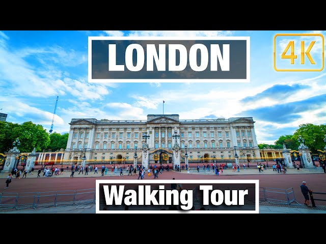 4K City Walks: Globe Theater to Buckingham Palace  - Virtual Walking Through London Treadmill Video