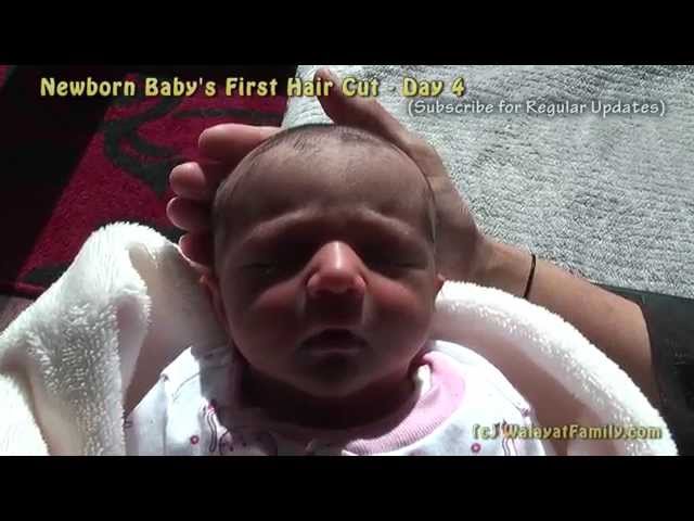 Newborn Baby's First HairCut (Day 4)