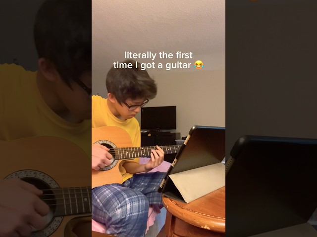 The first time I got a guitar 😂