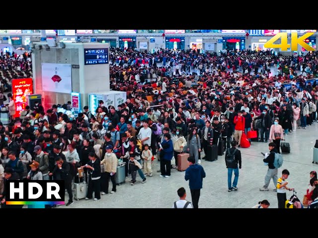 Witness the World's Largest Human Migration: China Real Footage, walk tour