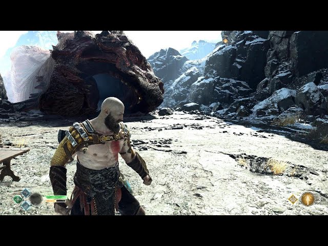 Absolutely Astonishing battle with Hraezlyr Massive dragon Bird at top of the Mountain .God of War