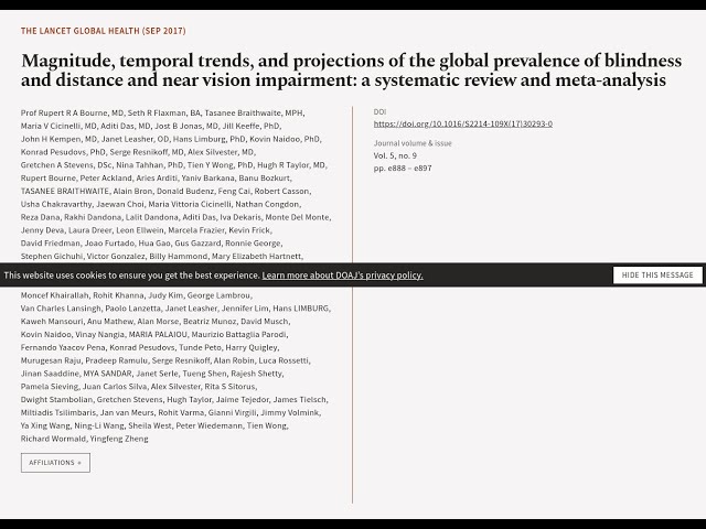 Magnitude, temporal trends, and projections of the global prevalence of blindness and... | RTCL.TV