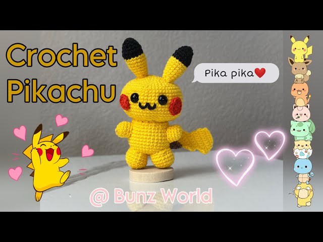 Crochet Pikachu 💗 English Pattern  #crochet  #pikachu #giftidea #newhobby