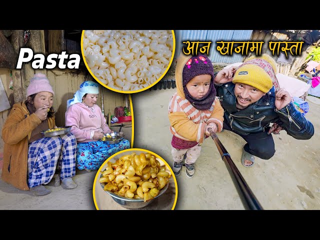 Pasta recipe cooking & eating in a Plain village-style || Nepali Pasta recipe |  Nepali Village vlog