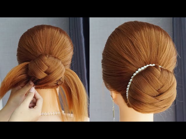 Easy Bun Hairstyle For Medium Hair For Wedding