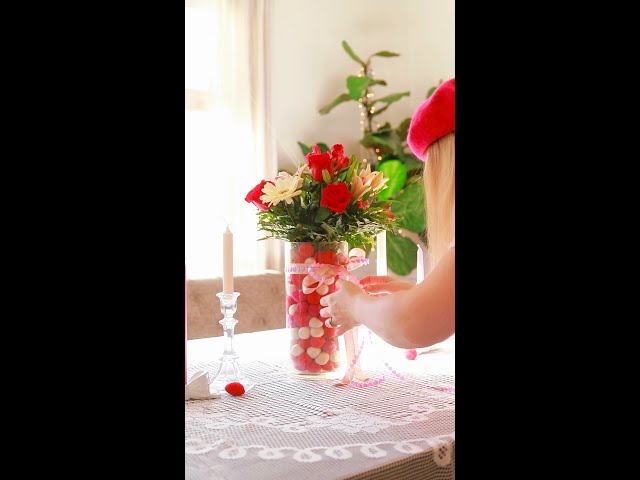 DIY Valentine's Day Flower Centerpiece