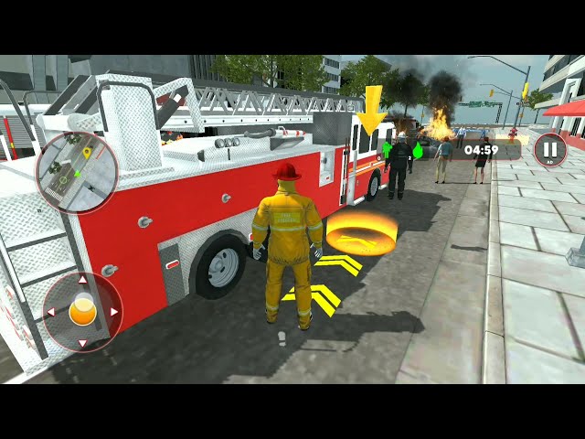 People are at risk of fire on city streets, - Fire Truck gameplay