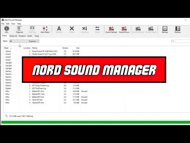 Nord Stage 3 - How To Use The Nord Sound Manager