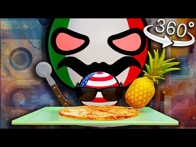 POV: You're 🍍 Pineapple on a 🍕 Pizza Countryballs (360 VR)