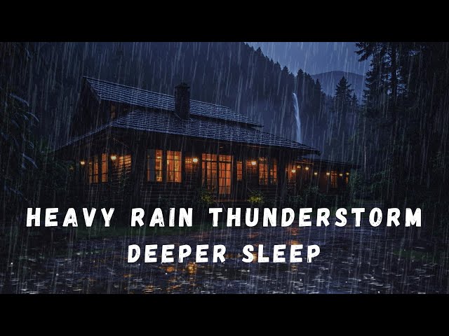 DEEP SLEEP Storm Rain & Thunderstorm  | Torrential Rainstorm on forest Mighty Thunder at Night