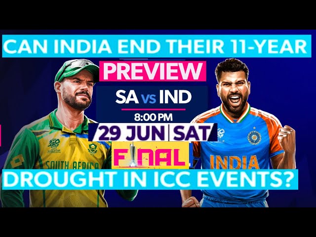 ICCT20WC | Preview | Final | #indvssa | #savsind | #t20worldcup24 #rohitsharma #aidenmarkram