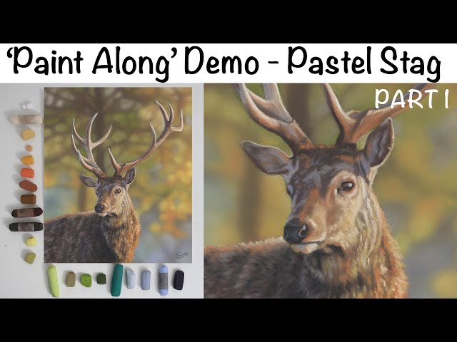 'Paint Along' Demo Autumn Stag in Soft Pastel PART 1