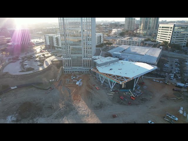 Drone footage of New City Hall Council Chambers