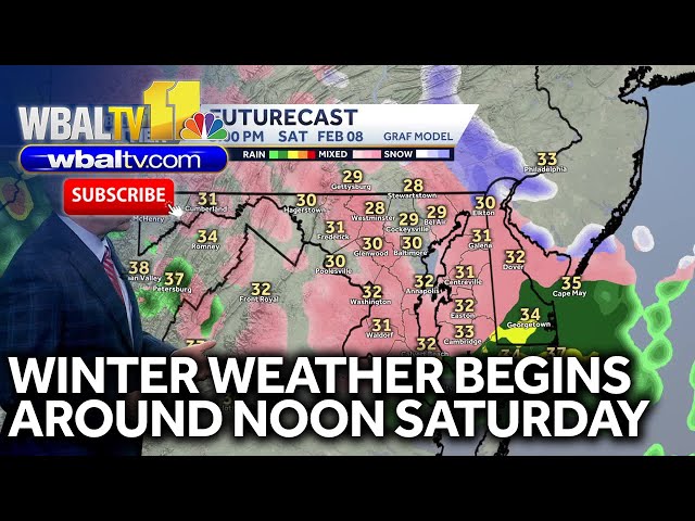 Maryland weather forecast: Winter weather begins around noon Saturday