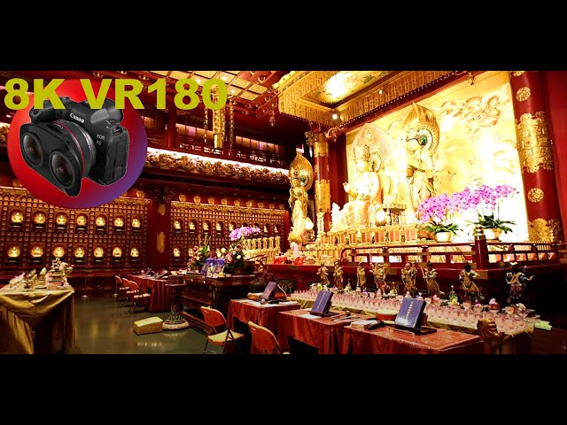 MAIN HALL of the Buddha Tooth Relic Temple Singapore 8K/4K VR180 3D (Travel Videos/ASMR/Music)