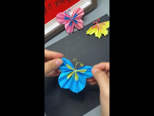 Simple and beautiful butterfly origami handwork, let's fold it together# kindergarten handwork# par