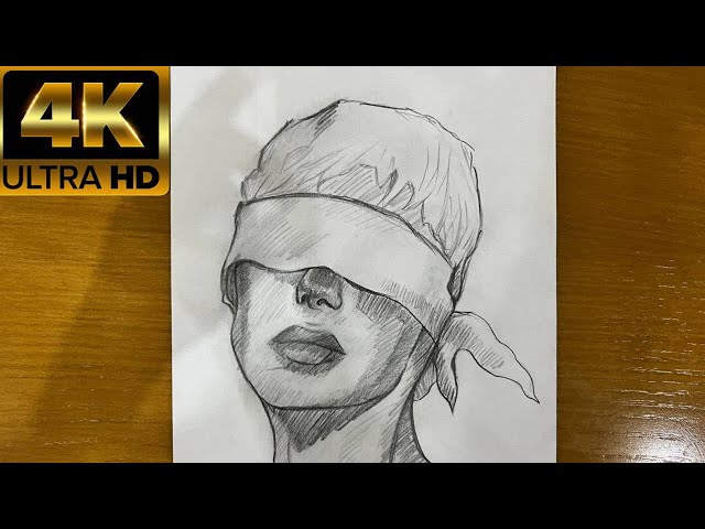 Blindfolded Charcoal Portrait | 4K Charcoal Speed Drawing #art #drawing