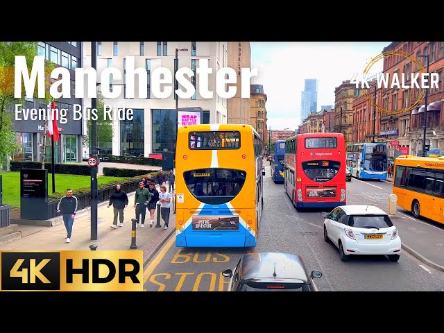 【4K HDR】 Riding a Manchester Double decker bus 2022 🚌 | Route 43 | 4K HDR 60fps Bus tour in UK