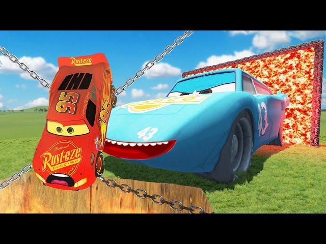 GIANT MONSTER KING DINOCO VS POOR LIGHTNING MCQUEEN 😥