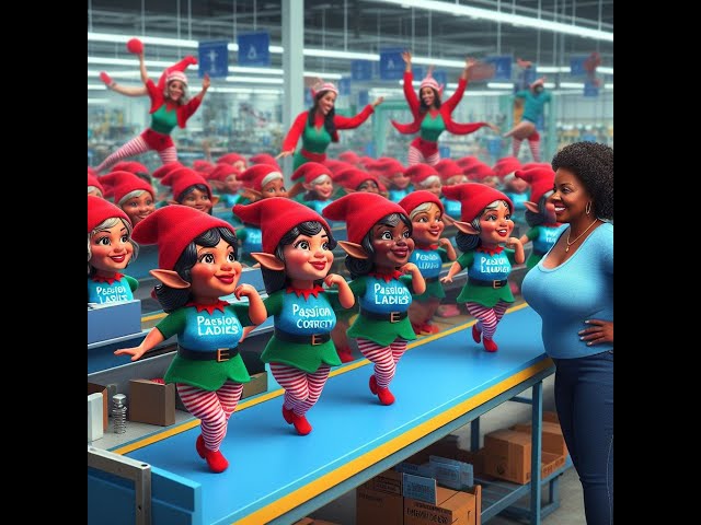 Create ai elfs working in an assembly line