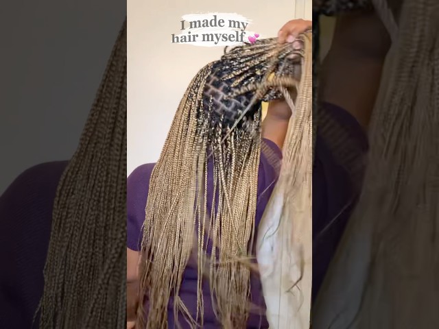 I made ashy blonde braids myself #blackhairstyles #hairstyle #protectivestyles