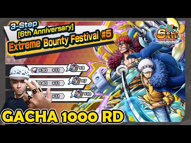 REBANNER EXTREME LAGI !! GACHA 1000 RD KID & LAW TEST RATE BANNER ONE PIECE BOUNTY RUSH