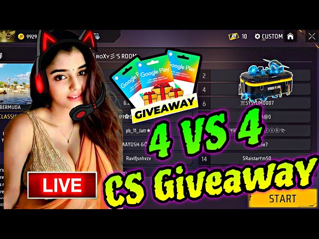 FREE FIRE GIRL LIVE | UNLIMITED CUSTOM ROOM |GUILD TEST 1V1 |TEAMCODE GIVEAWAY #freefirelive #fflive