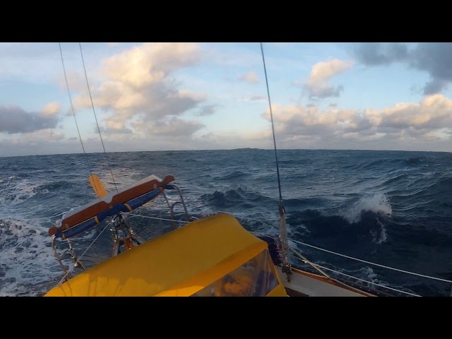 Sunset Sailing Mid Ocean