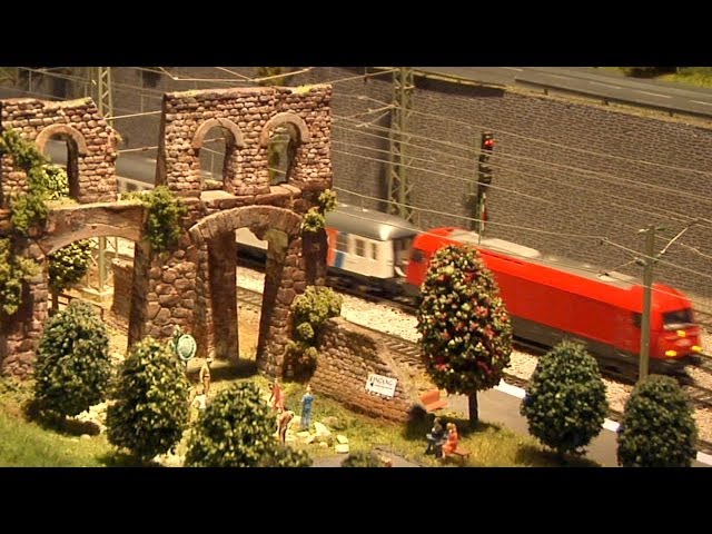 Fantastic model railroad layout DCC controlled in HO scale