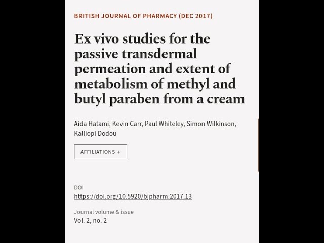 Ex vivo studies for the passive transdermal permeation and extent of metabolism of me... | RTCL.TV