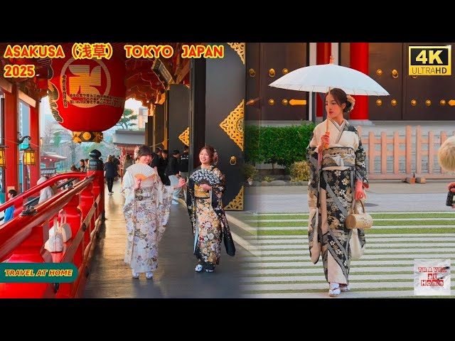 4k hdr japan travel 2025 | Walk in Asakusa（浅草）Tokyo japan |  Relaxing Natural City ambience