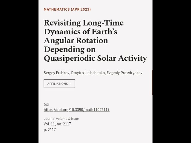 Revisiting Long-Time Dynamics of Earth’s Angular Rotation Depending on Quasiperiodic ... | RTCL.TV