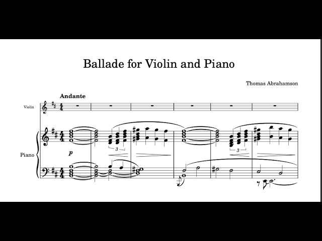 Ballade for Violin and Piano op. 5 - Abrahamson - w/score