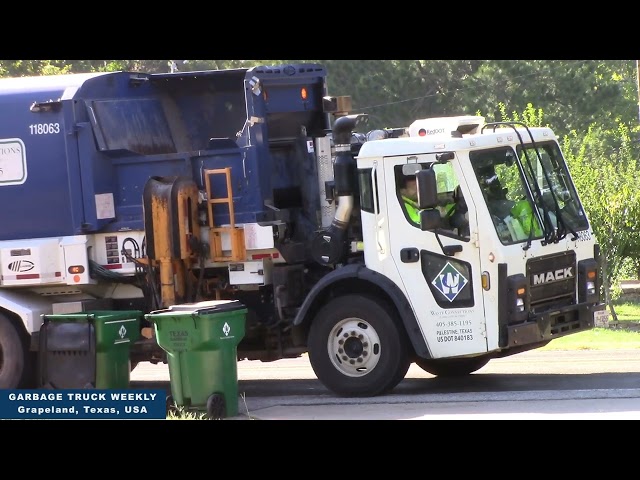 09/21/2022 Blue Garbage Trucks in Action, Garbage Trucks on Route #garbagetruck #trashtruck