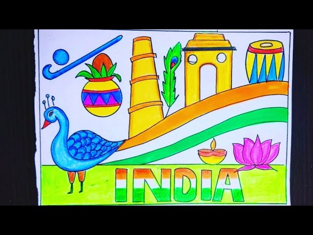 Indian traditional values drawing|Indian culture Drawing|Heritage and culture Drawing|CulturalPoster