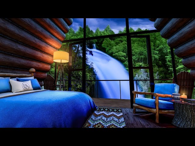 Sleep to Waterfall Sounds in Luxury Forest Cabin