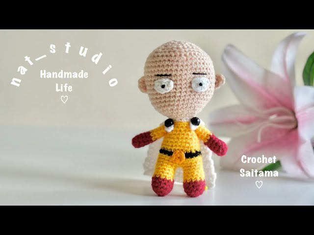 Cute colourful Crochet Saitama | One Punch Man | Let's crochet along