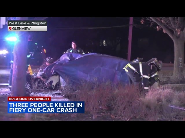 3 killed in fiery crash in Glenview, police say