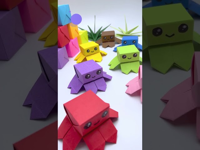 🐙 Origami Octopus 🐙 Jumping Toy 🐙 #easyorigami #diy #papertoy